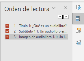 Imagen Orden de Lectura en MS PowerPoint.